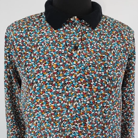Vintage 80s Notations Womens Banded Multicolored Floral Top size 10 Art Teacher - Picture 1 of 10